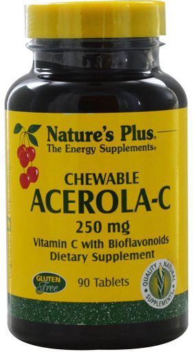 Vitamin C Supplement with Acerola 250 mg 90 Chewable Tablets