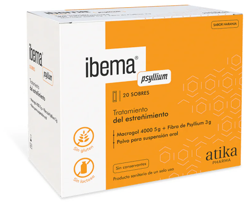 Ibema Psyllium Powder Oral Solution 20 Sachets x 9 gr